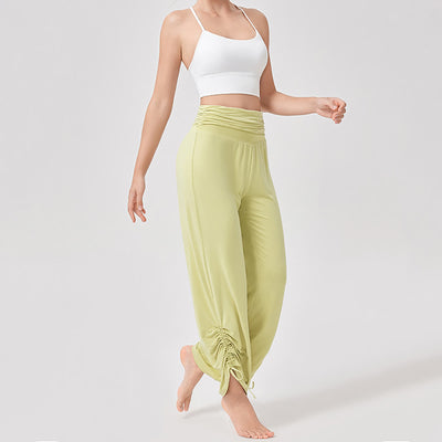 Olivenorma – Yogahose aus Viskose mit hoher Taille und lockerer Passform und Raffung - image 12