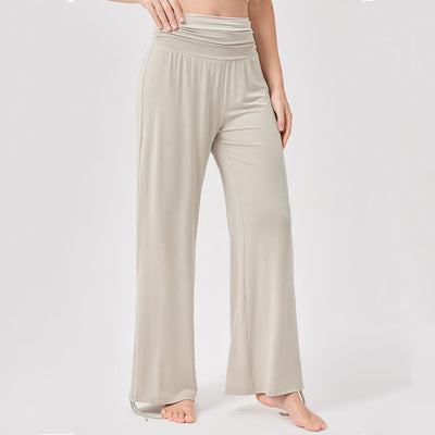Olivenorma – Yogahose aus Viskose mit hoher Taille und lockerer Passform und Raffung - image 4