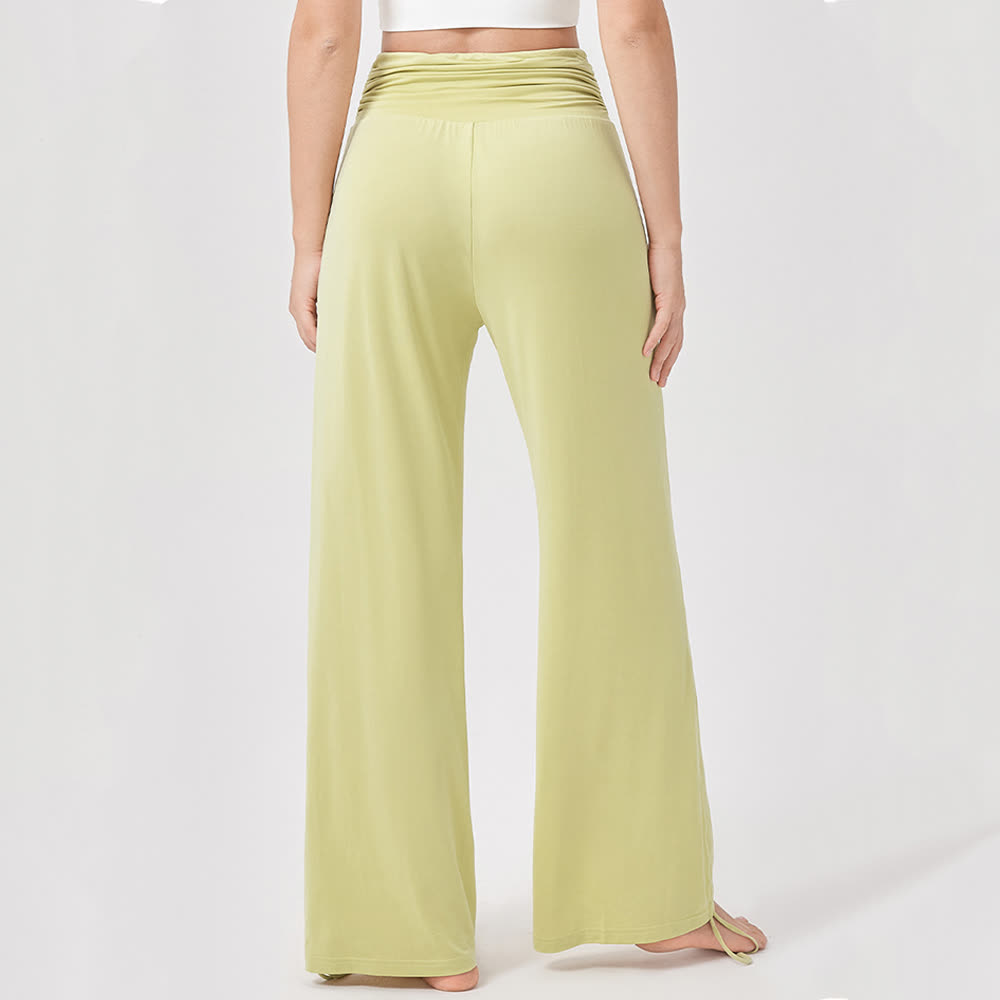 Olivenorma – Yogahose aus Viskose mit hoher Taille und lockerer Passform und Raffung - image 11