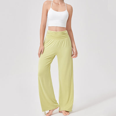 Olivenorma – Yogahose aus Viskose mit hoher Taille und lockerer Passform und Raffung - image 13