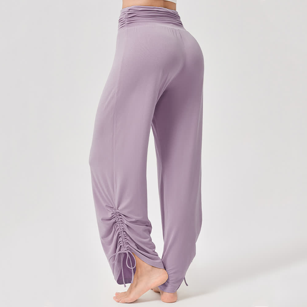 Olivenorma – Yogahose aus Viskose mit hoher Taille und lockerer Passform und Raffung - image 20