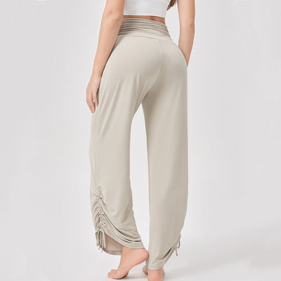 Olivenorma – Yogahose aus Viskose mit hoher Taille und lockerer Passform und Raffung - image 3