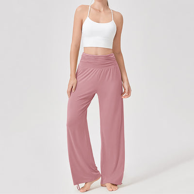 Olivenorma – Yogahose aus Viskose mit hoher Taille und lockerer Passform und Raffung - image 26