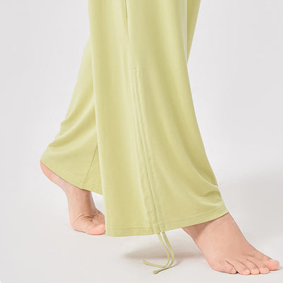 Olivenorma – Yogahose aus Viskose mit hoher Taille und lockerer Passform und Raffung - image 10