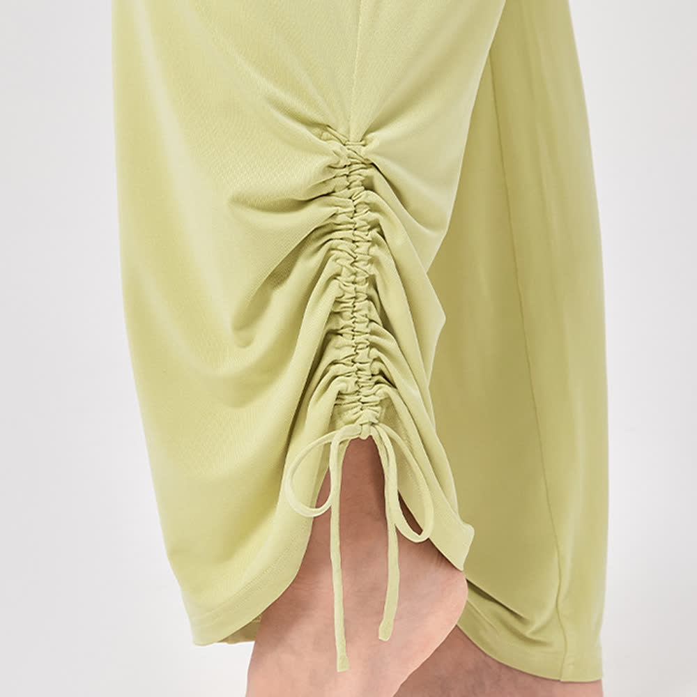 Olivenorma – Yogahose aus Viskose mit hoher Taille und lockerer Passform und Raffung - image 15