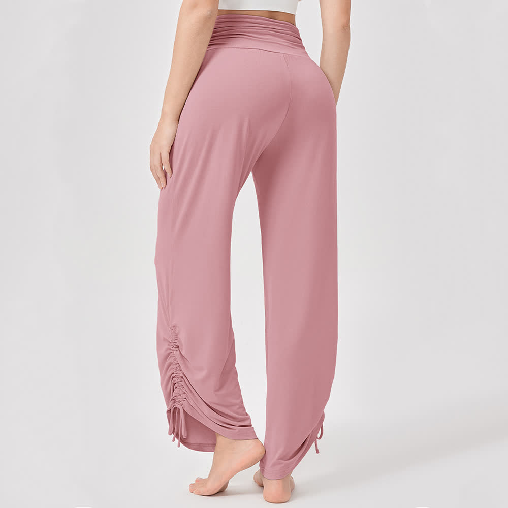 Olivenorma – Yogahose aus Viskose mit hoher Taille und lockerer Passform und Raffung - image 23