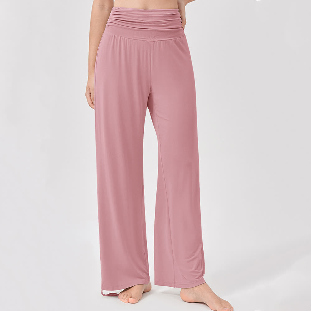 Olivenorma – Yogahose aus Viskose mit hoher Taille und lockerer Passform und Raffung - image 25