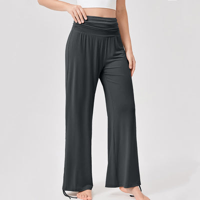 Olivenorma – Yogahose aus Viskose mit hoher Taille und lockerer Passform und Raffung - image 35