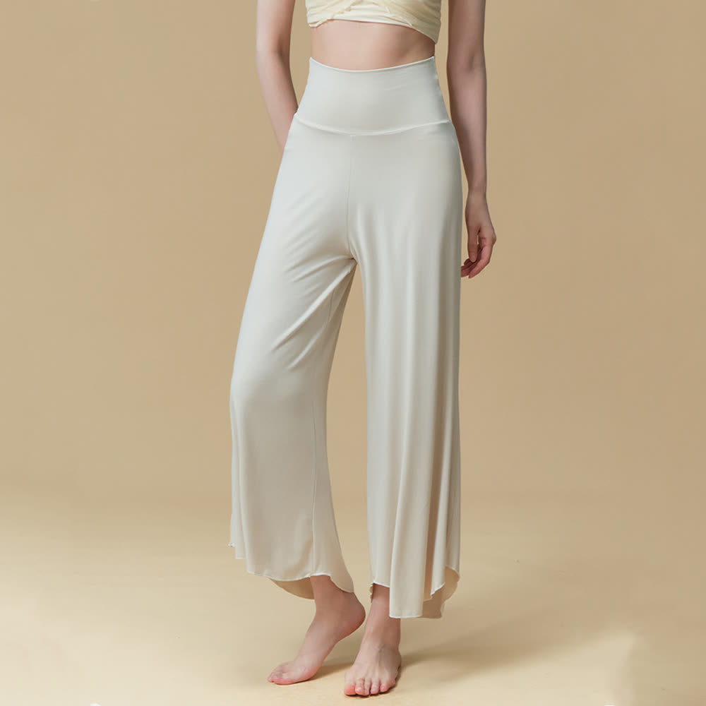 Olivenorma Nylon High-Waist Atmungsaktive Yoga-Pilates-Hose - Cremefarben - L - image 1