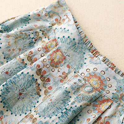 Olivenorma – Lockere, kurze Freizeithose mit weitem Bein und Vintage-Print - image 5
