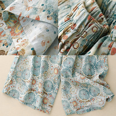 Olivenorma – Lockere, kurze Freizeithose mit weitem Bein und Vintage-Print - image 7