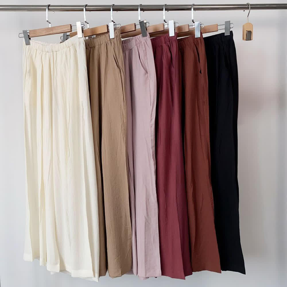 Olivenorma Tencel Baumwollleinen Lockere Yogahose mit weitem Bein - image 9