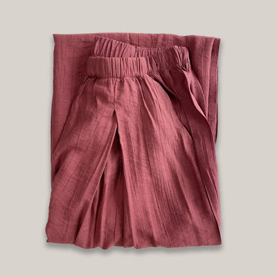 Olivenorma Tencel Baumwollleinen Lockere Yogahose mit weitem Bein - Lila - L - image 8