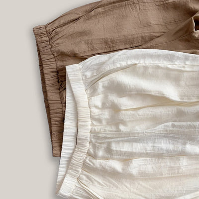 Olivenorma Tencel Baumwollleinen Lockere Yogahose mit weitem Bein - image 11