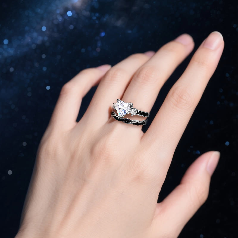 Olivenorma Hades' Herz-Galaxie-Moissanit-Ring - image 1