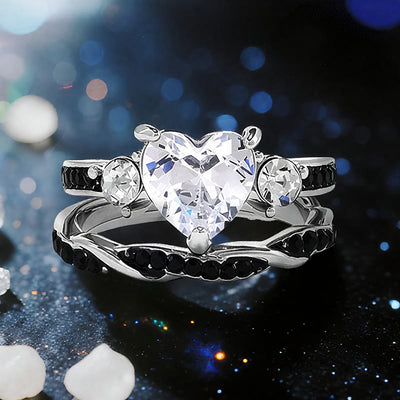 Olivenorma Hades' Herz-Galaxie-Moissanit-Ring - US 10 - image 0