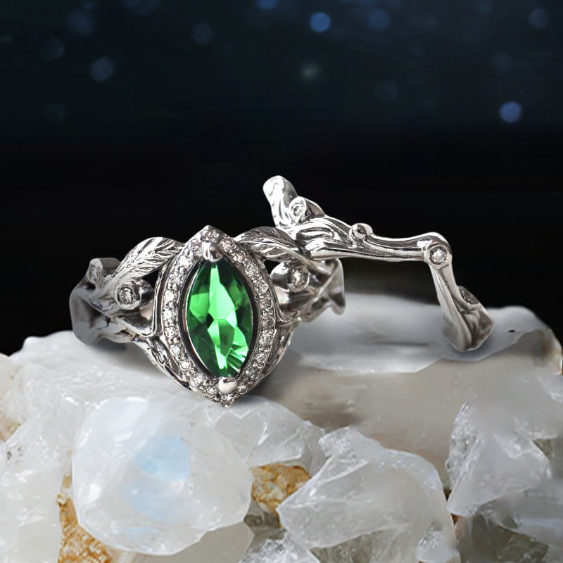 Olivenorma Nyx's Star Marquise-Cut Moissanite Ring - US 11 - Smaragd - image 5