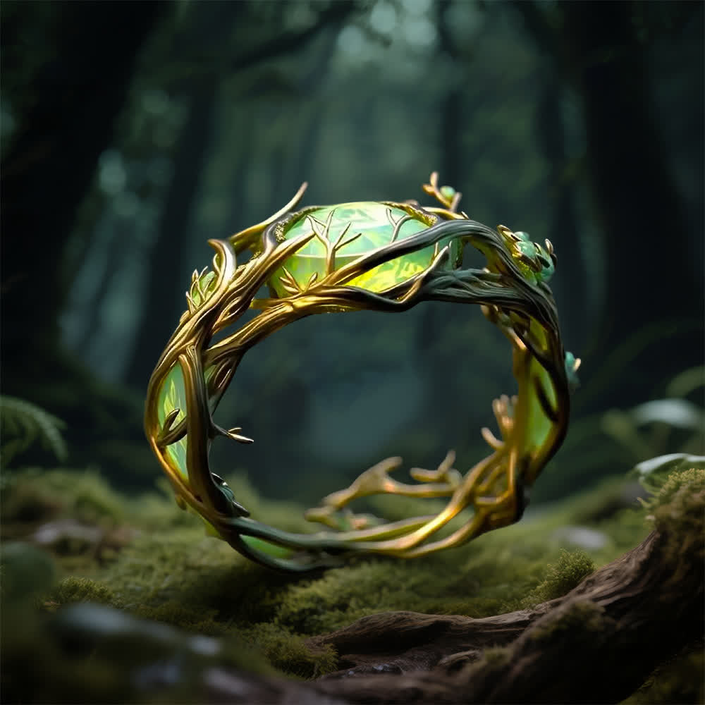 Olivenorma „Verdant Oath“ Grüner Opal-Naturring - US 10 - image 1