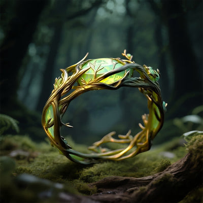 Olivenorma „Verdant Oath“ Grüner Opal-Naturring - US 10 - image 1
