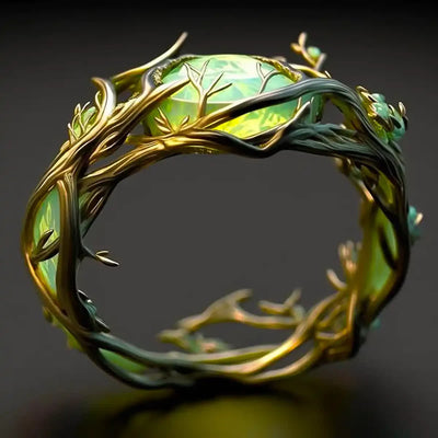 Olivenorma „Verdant Oath“ Grüner Opal-Naturring - image 6