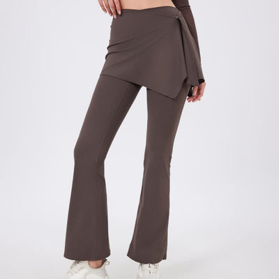 Olivenorma – Leggings mit weitem Bein und ausgestelltem Bein, 2-teiliges Set mit Hüftbedeckung und Yogahose - Sienna - XL - image 1