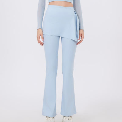 Olivenorma – Leggings mit weitem Bein und ausgestelltem Bein, 2-teiliges Set mit Hüftbedeckung und Yogahose - HellHimmelBlau - XL - image 6