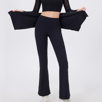 Olivenorma – Leggings mit weitem Bein und ausgestelltem Bein, 2-teiliges Set mit Hüftbedeckung und Yogahose - image 4