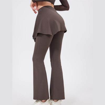 Olivenorma – Leggings mit weitem Bein und ausgestelltem Bein, 2-teiliges Set mit Hüftbedeckung und Yogahose - image 2