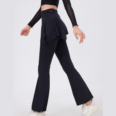 Olivenorma – Leggings mit weitem Bein und ausgestelltem Bein, 2-teiliges Set mit Hüftbedeckung und Yogahose - image 5