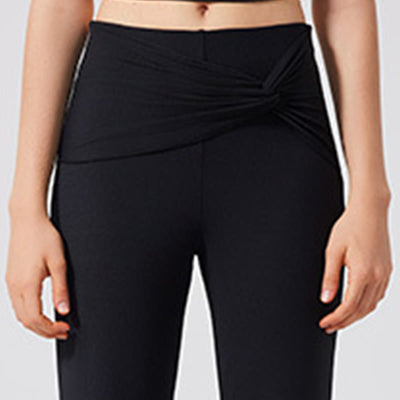 Olivenorma Yogahose mit weitem Bein, lässige Arbeitshose mit Knoten - image 15