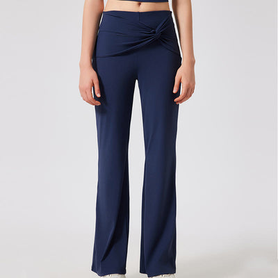 Olivenorma Yogahose mit weitem Bein, lässige Arbeitshose mit Knoten - image 7