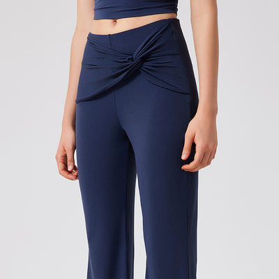 Olivenorma Yogahose mit weitem Bein, lässige Arbeitshose mit Knoten - image 9