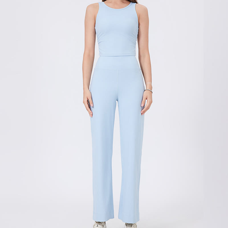 Olivenorma Vielseitige, gerade geschnittene Stretch-Yogahose mit mittlerer Taille - image 9