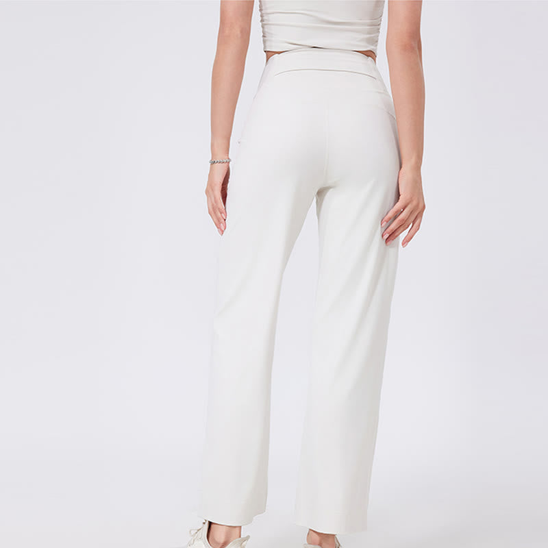 Olivenorma Vielseitige, gerade geschnittene Stretch-Yogahose mit mittlerer Taille - image 12