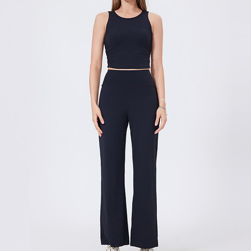 Olivenorma Vielseitige, gerade geschnittene Stretch-Yogahose mit mittlerer Taille - image 25