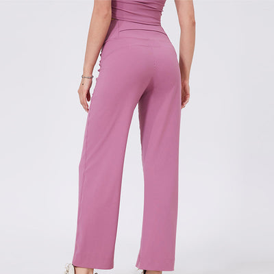 Olivenorma Vielseitige, gerade geschnittene Stretch-Yogahose mit mittlerer Taille - image 2