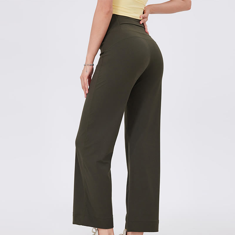 Olivenorma Vielseitige, gerade geschnittene Stretch-Yogahose mit mittlerer Taille - image 17