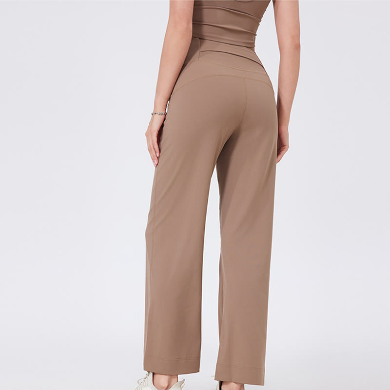 Olivenorma Vielseitige, gerade geschnittene Stretch-Yogahose mit mittlerer Taille - image 15