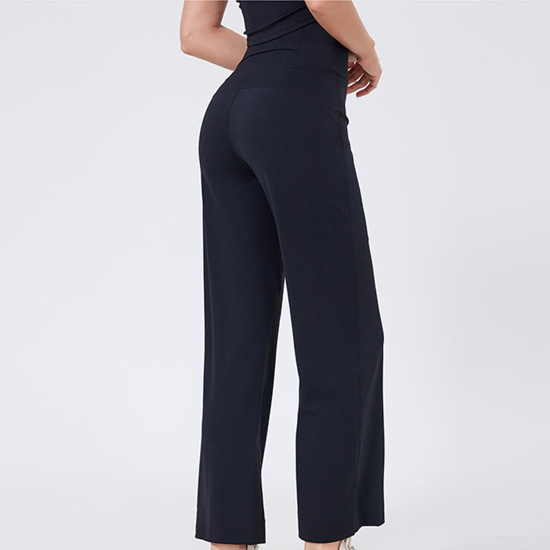 Olivenorma Vielseitige, gerade geschnittene Stretch-Yogahose mit mittlerer Taille - image 24