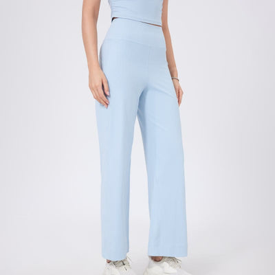 Olivenorma Vielseitige, gerade geschnittene Stretch-Yogahose mit mittlerer Taille - Hellblau - XL - image 6