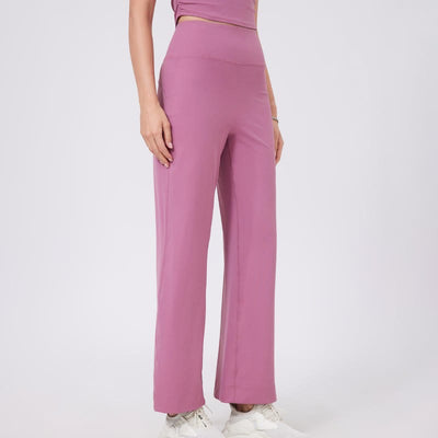 Olivenorma Vielseitige, gerade geschnittene Stretch-Yogahose mit mittlerer Taille - Rosa - XL - image 1