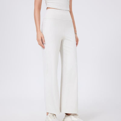 Olivenorma Vielseitige, gerade geschnittene Stretch-Yogahose mit mittlerer Taille - Weiß - XL - image 10