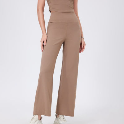 Olivenorma Vielseitige, gerade geschnittene Stretch-Yogahose mit mittlerer Taille - Khaki - XL - image 13