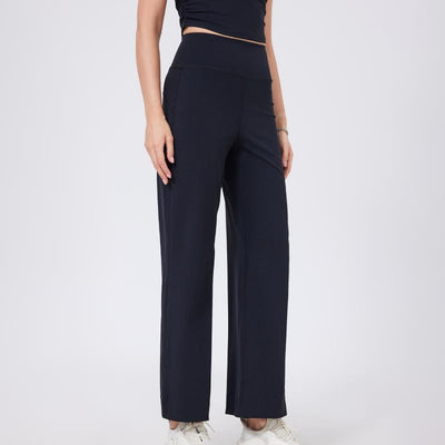 Olivenorma Vielseitige, gerade geschnittene Stretch-Yogahose mit mittlerer Taille - Schwarz - XL - image 23