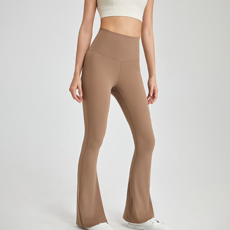 Olivenorma Damen-Workout-Leggings mit ausgestelltem Bein und hoher Taille - image 4