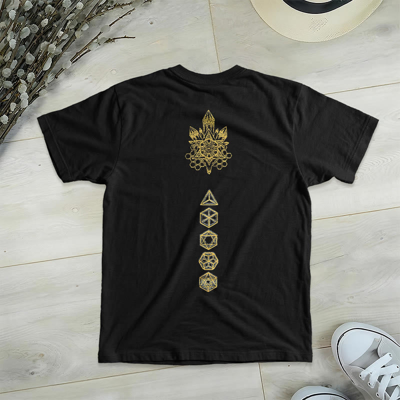 Olivenorma Soft Graphic Tee Metatrons Würfel V-Ausschnitt Spirituelle T-Shirts - image 2