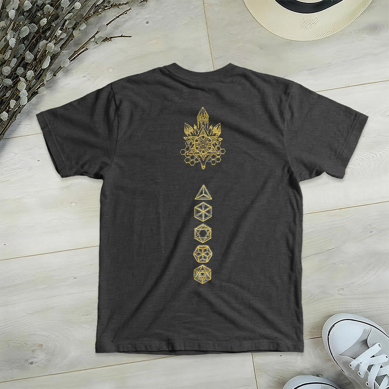 Olivenorma Soft Graphic Tee Metatrons Würfel V-Ausschnitt Spirituelle T-Shirts - image 15