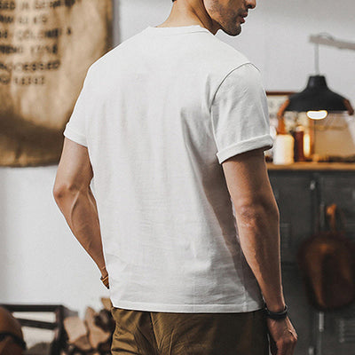 Olivenorma Vintage Herren Rundhalsausschnitt Loose Fit Schwere Baumwolle Sommer Herbst Hemden - image 11