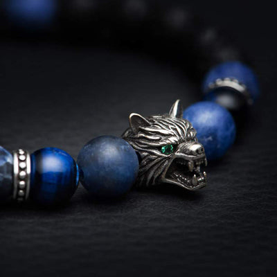 Olivenorma Fenrir Wolfskopf-Edelsteinarmband zur inneren Stärke - image 6