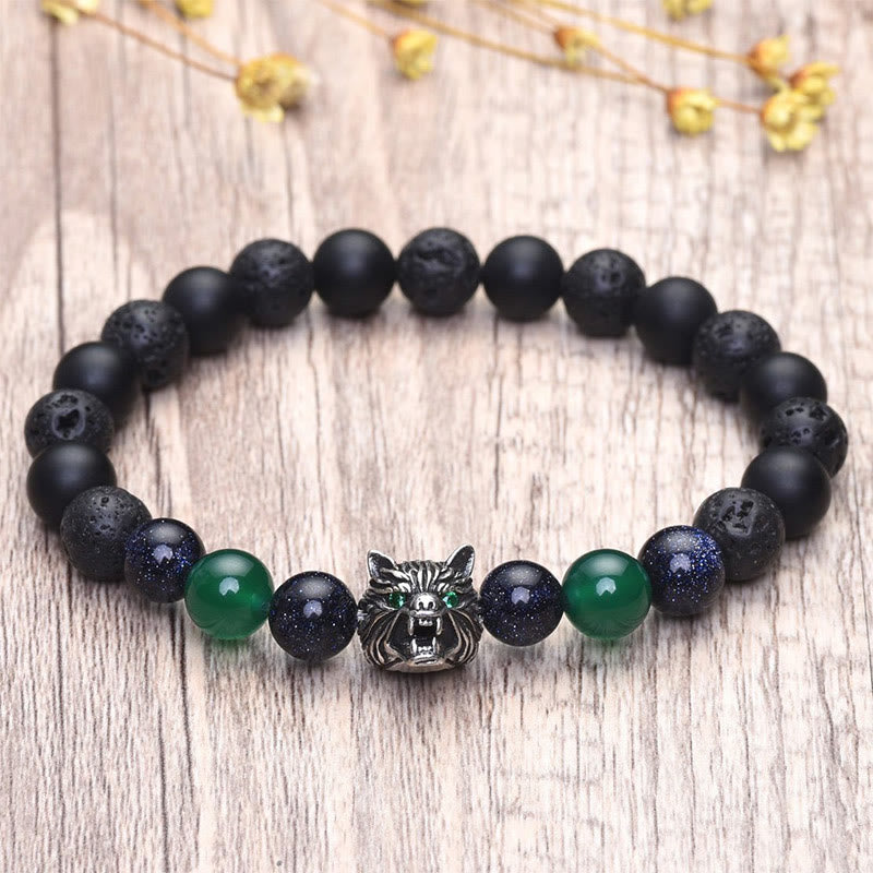 Olivenorma Fenrir Wolfskopf-Edelsteinarmband zur inneren Stärke - image 11
